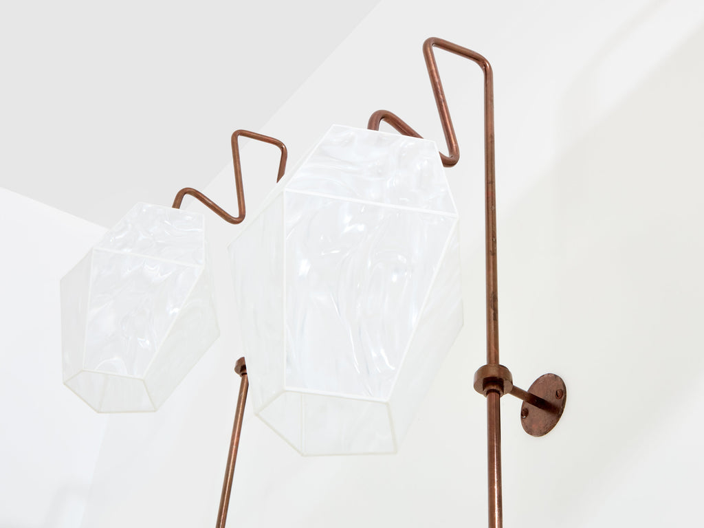 Mattia Bonetti pair of tall patinated metal wall lights sconces 2009