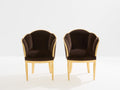 Maurice Dufrène giltwood brown velvet armchairs circa 1925