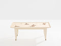 Maurice Jallot coffee table oak wood painted carved birds 1930