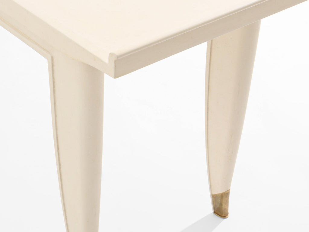 Maurice Jallot coffee table oak wood painted carved birds 1930