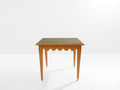 Maxime Old French oak wood brass green suede game table 1940