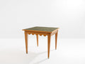 Maxime Old, French Game Table, oak, brass and green suede, 1940