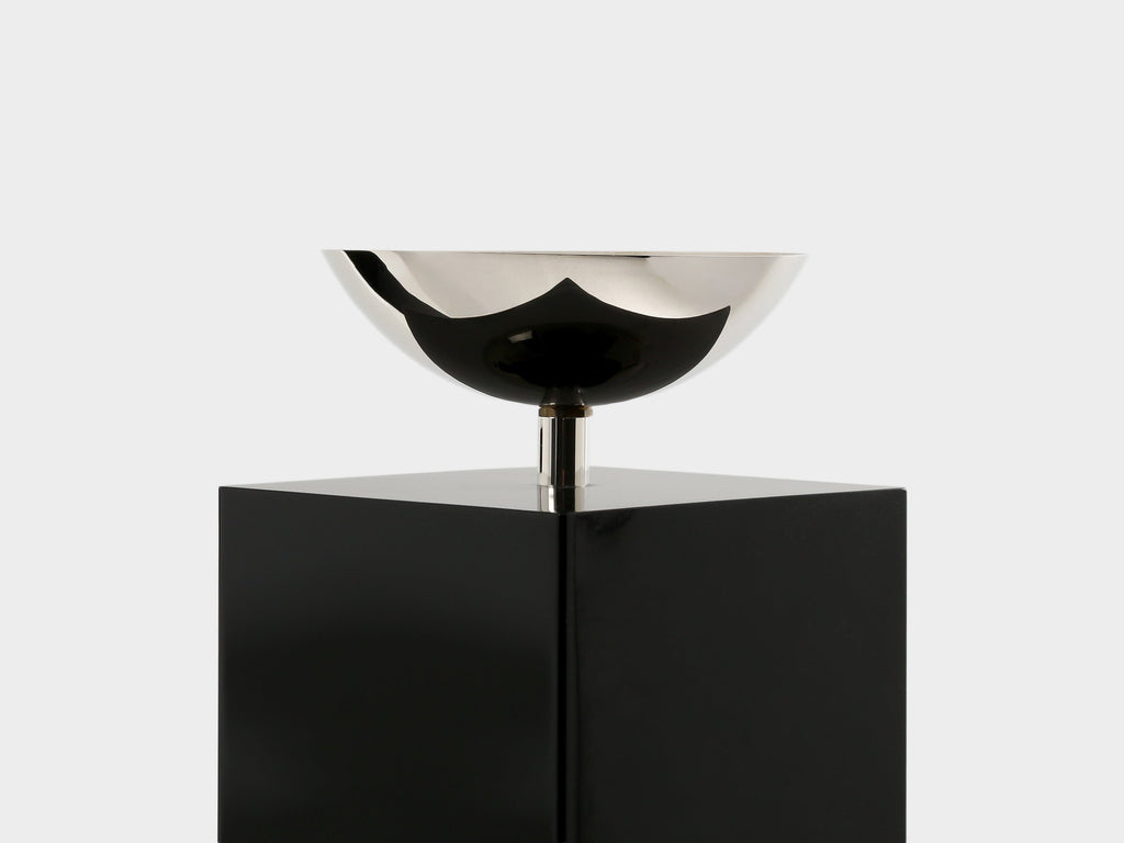 Michel Boyer pair of black lacquered and nickeled metal floor lamps 1979