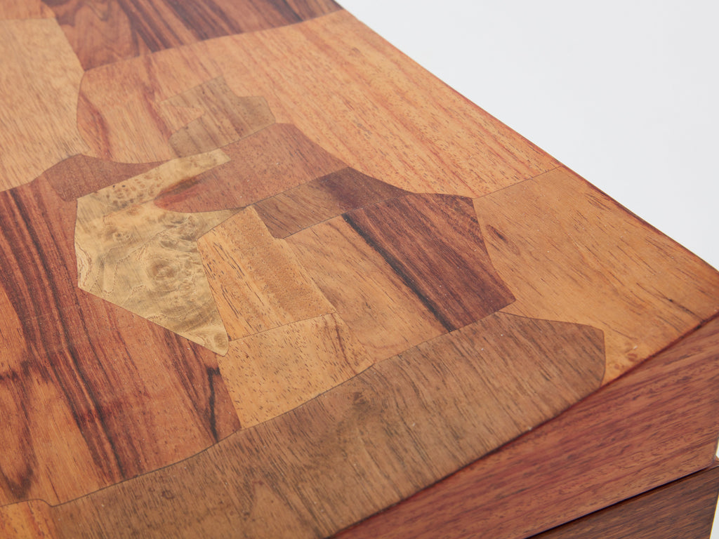 Michel Lefèvre veneer marquetry cabinet bar chest 1960
