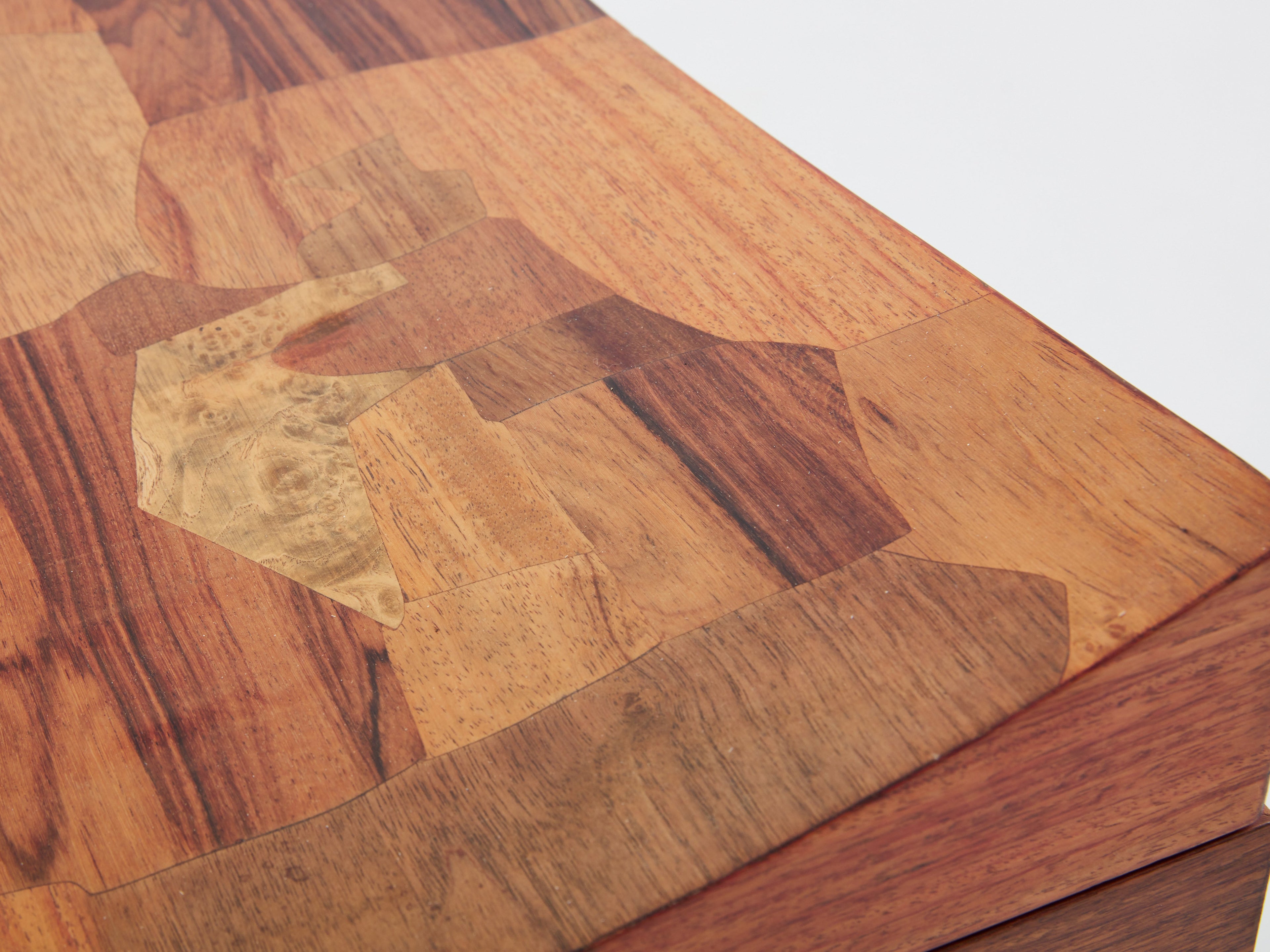 Michel Lefèvre veneer marquetry cabinet bar chest 1960