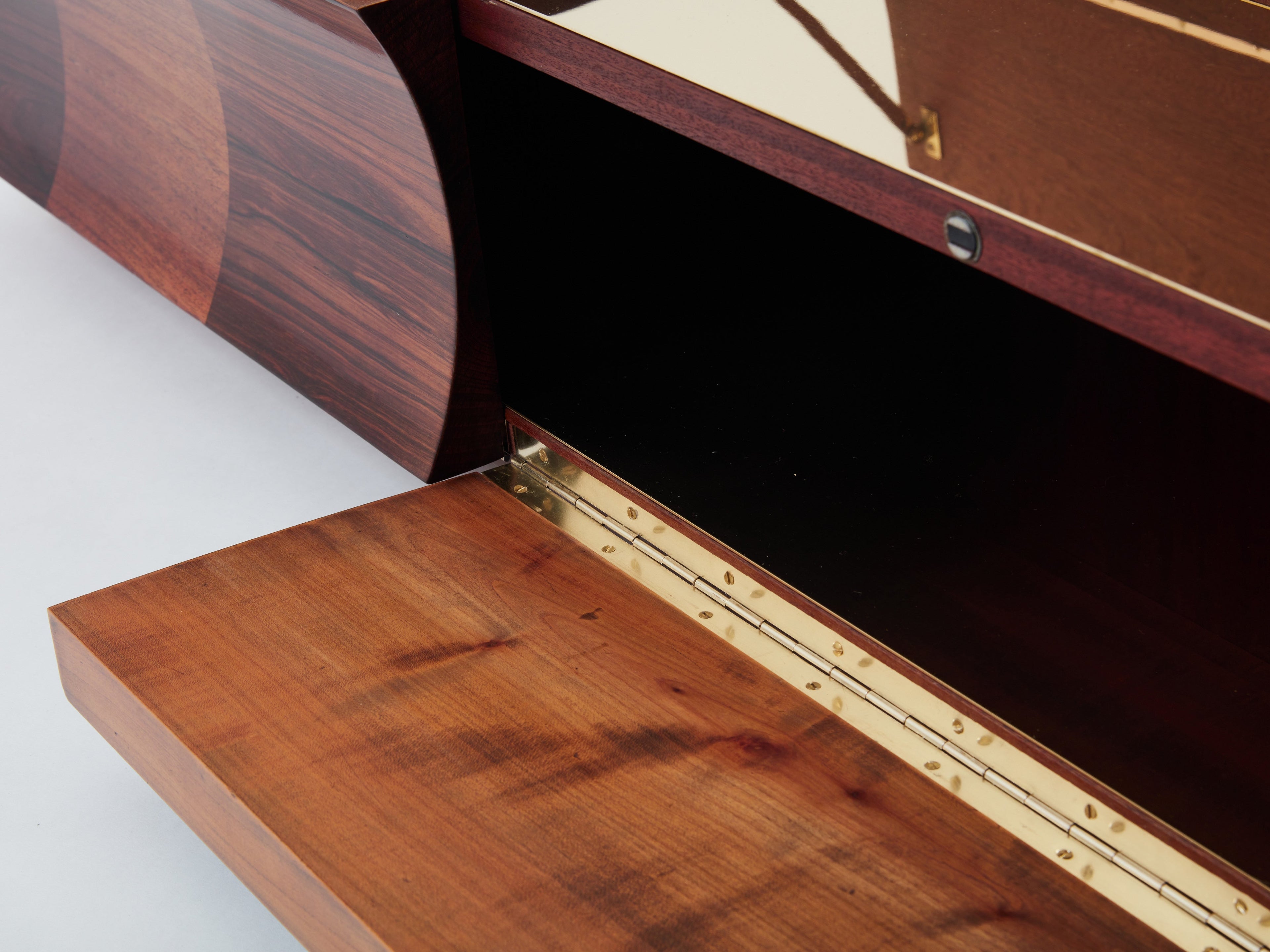 Michel Lefèvre veneer marquetry cabinet bar chest 1960