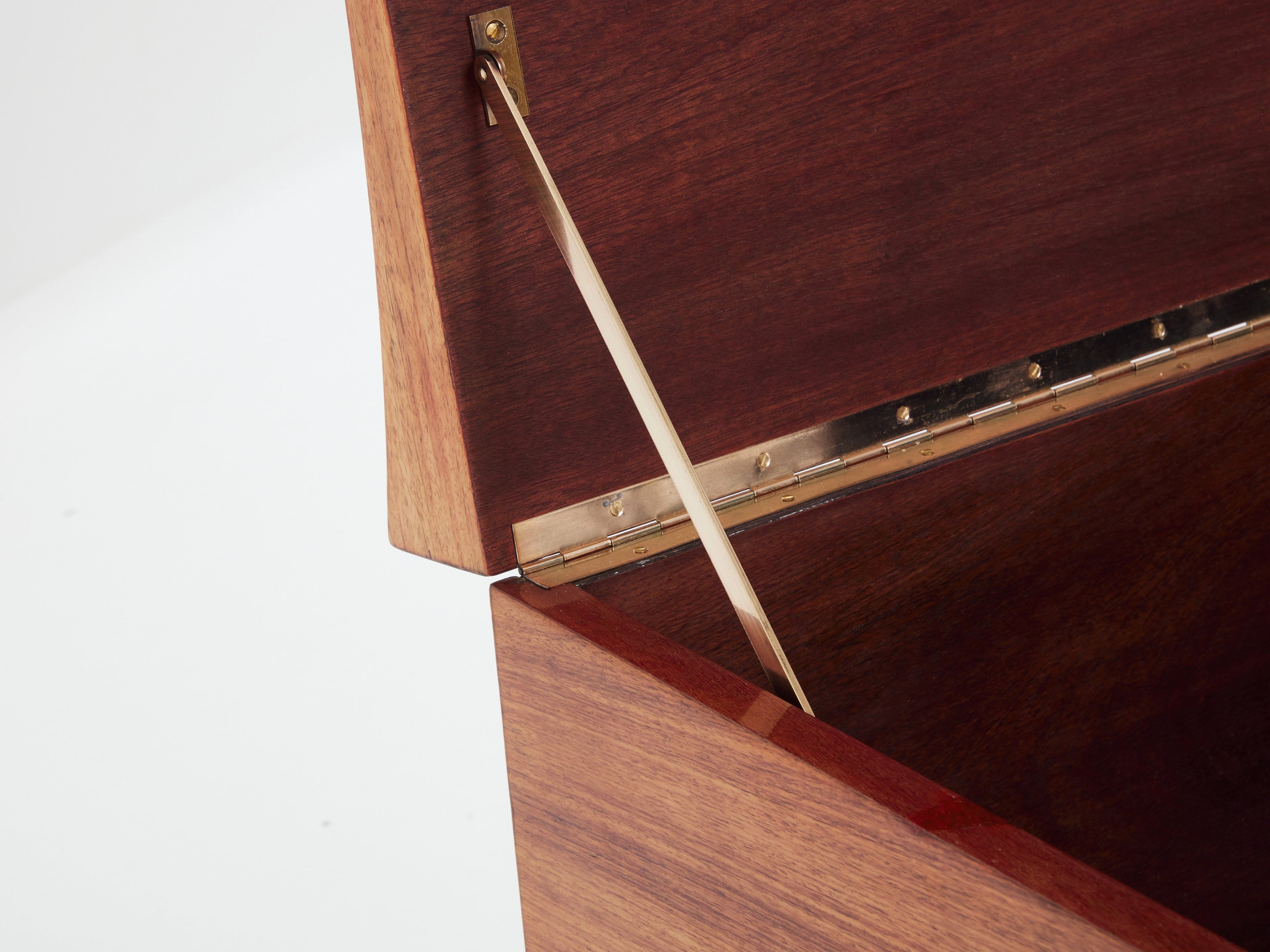 Michel Lefèvre veneer marquetry cabinet bar chest 1960