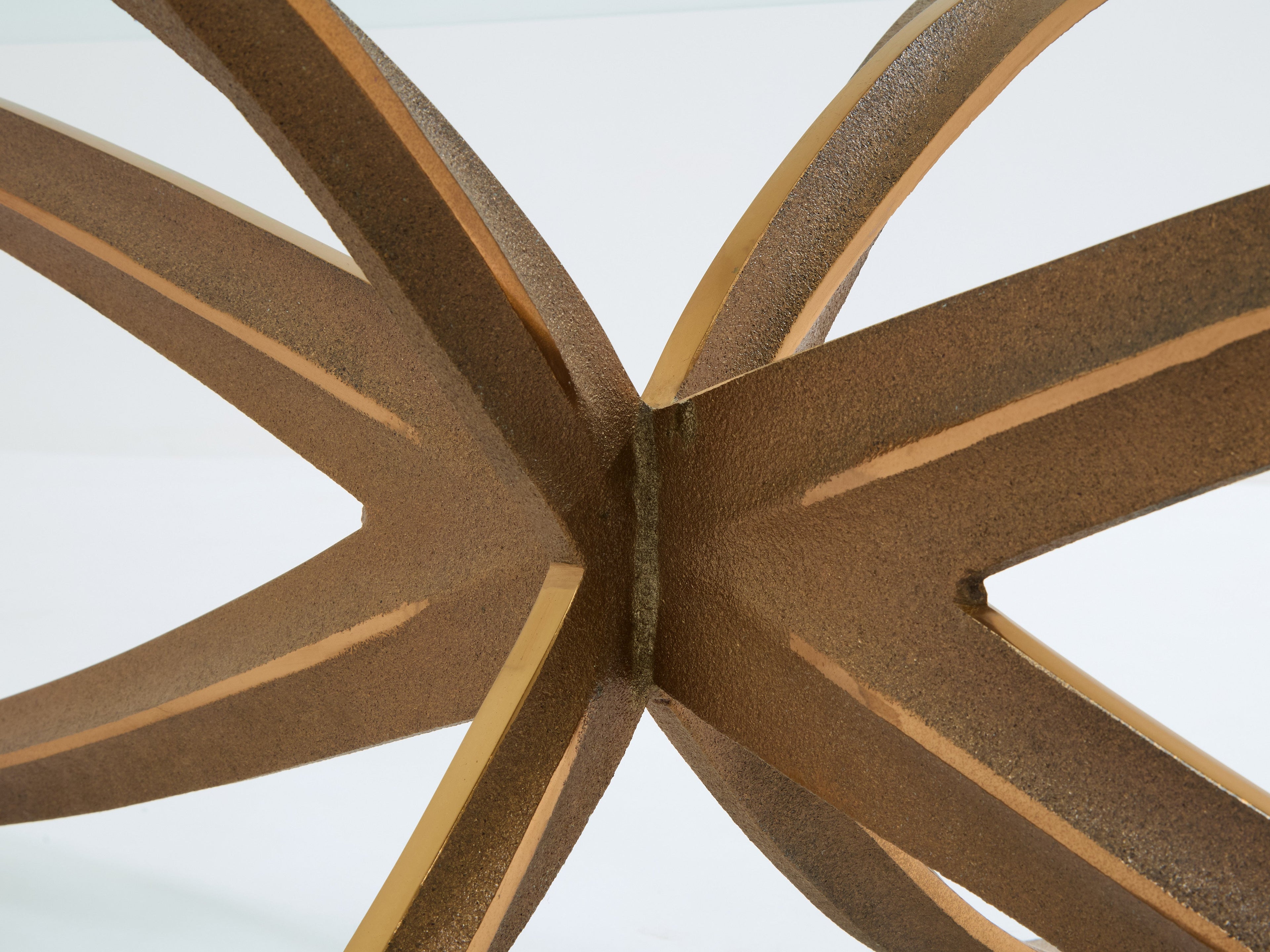 Michel Mangematin large bronze coffee table 1962