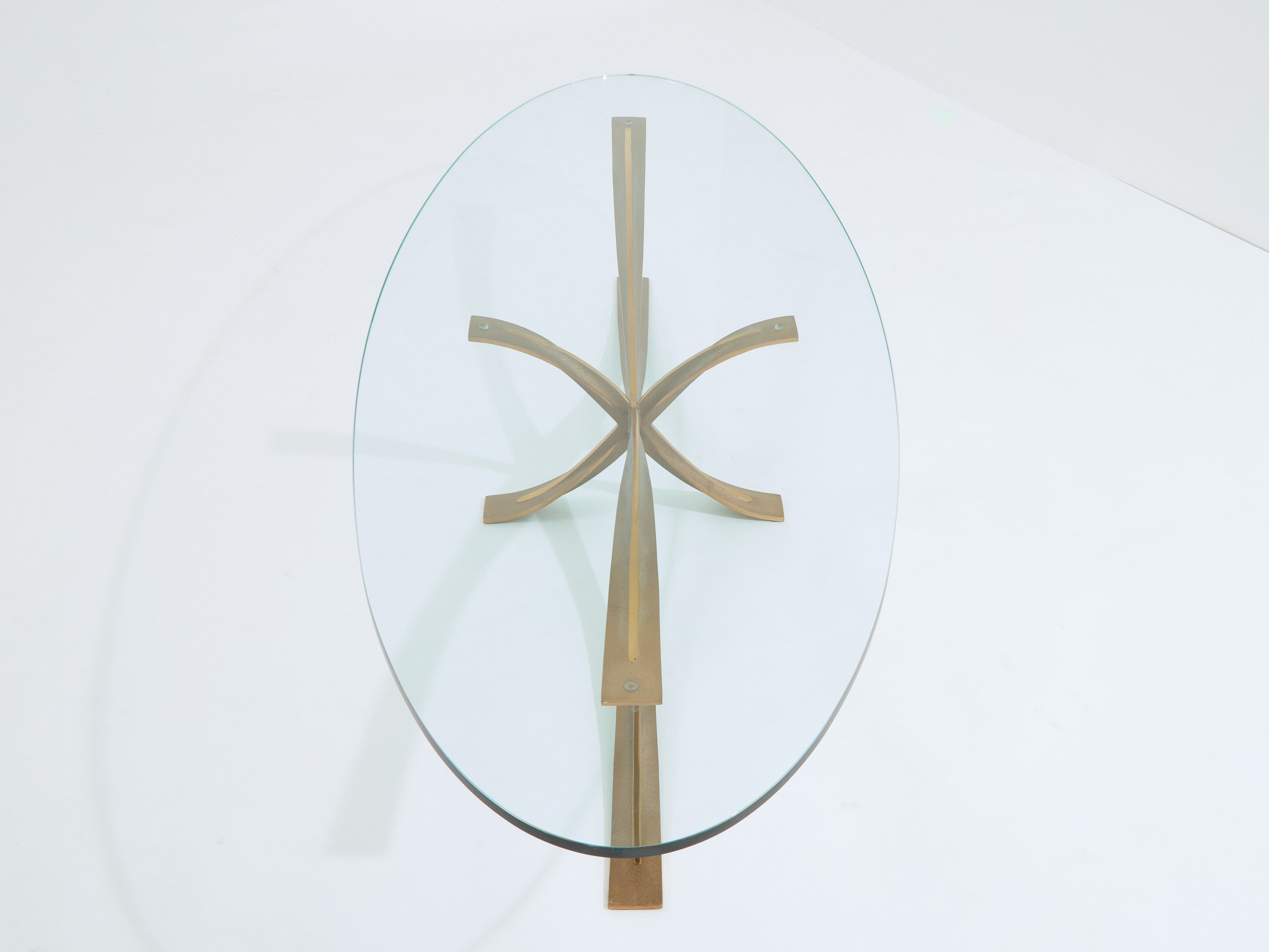 Michel Mangematin large bronze coffee table 1962