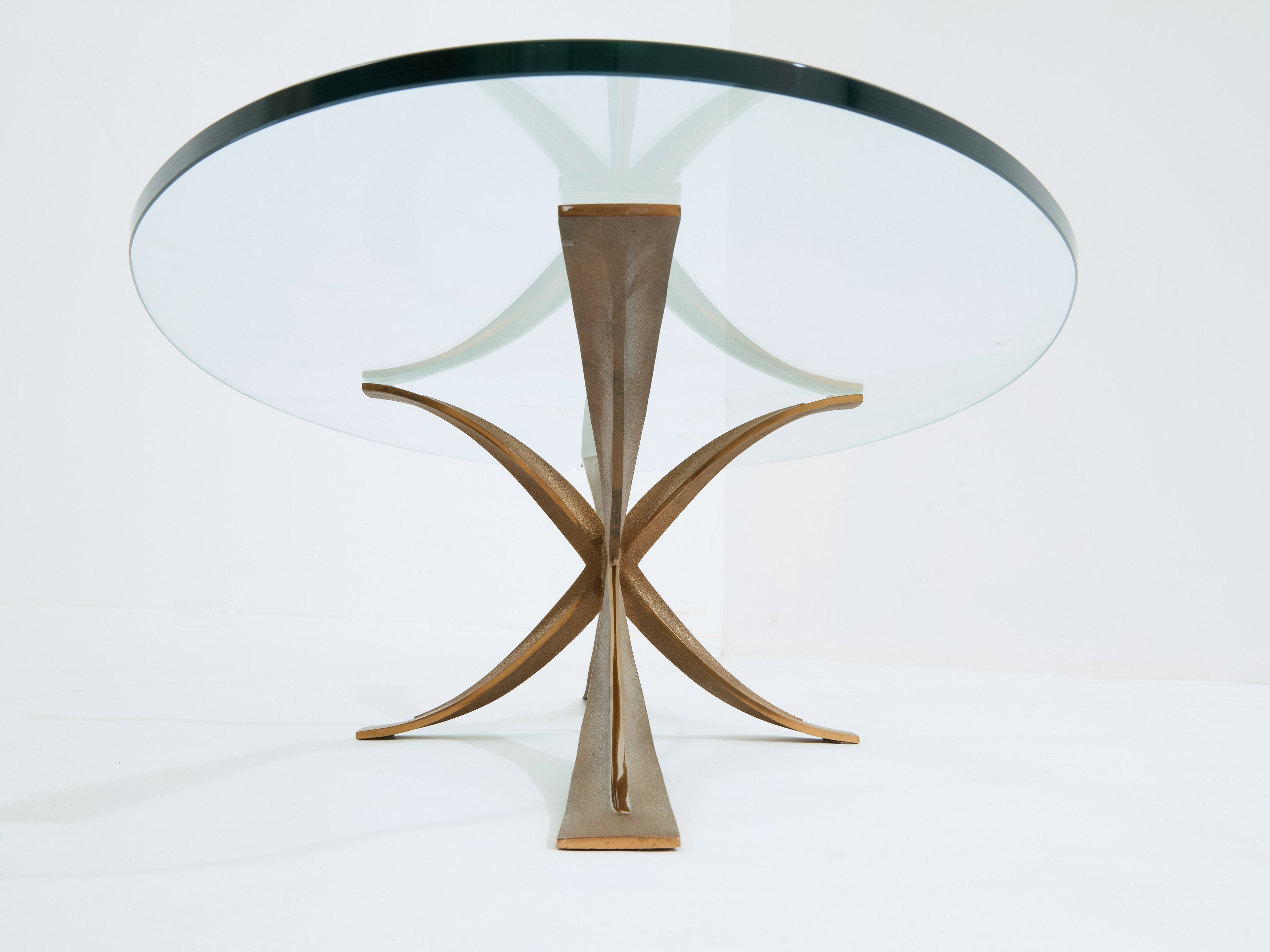 Michel Mangematin large bronze coffee table 1962