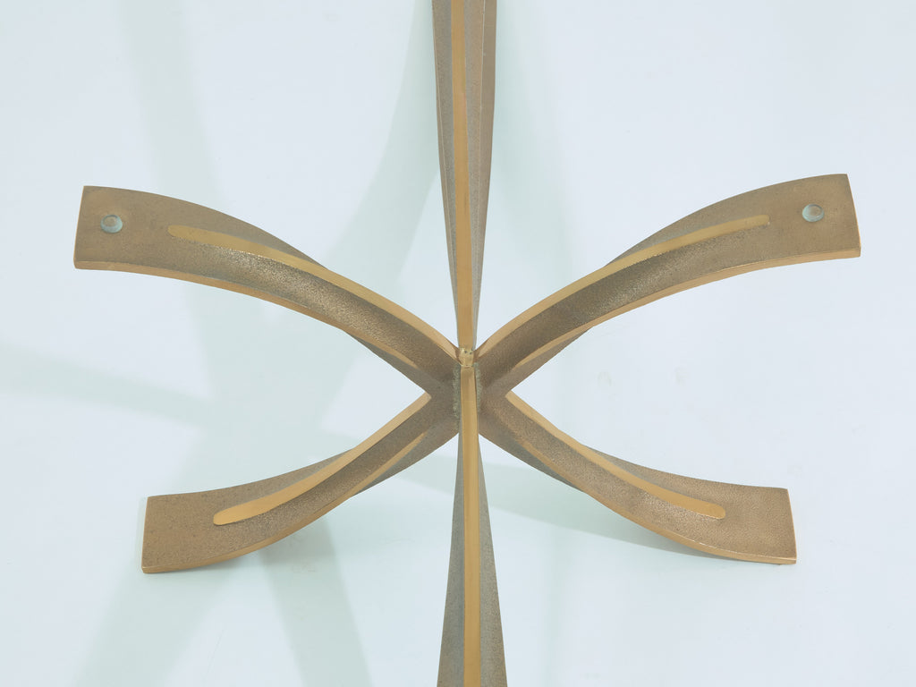 Michel Mangematin large bronze coffee table 1962