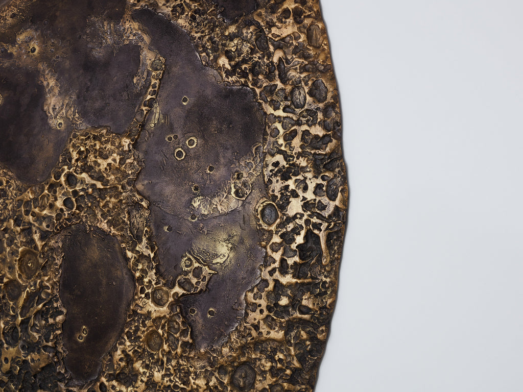 Michel Pichard bronze resin full moon wall mounted sculpture 2017