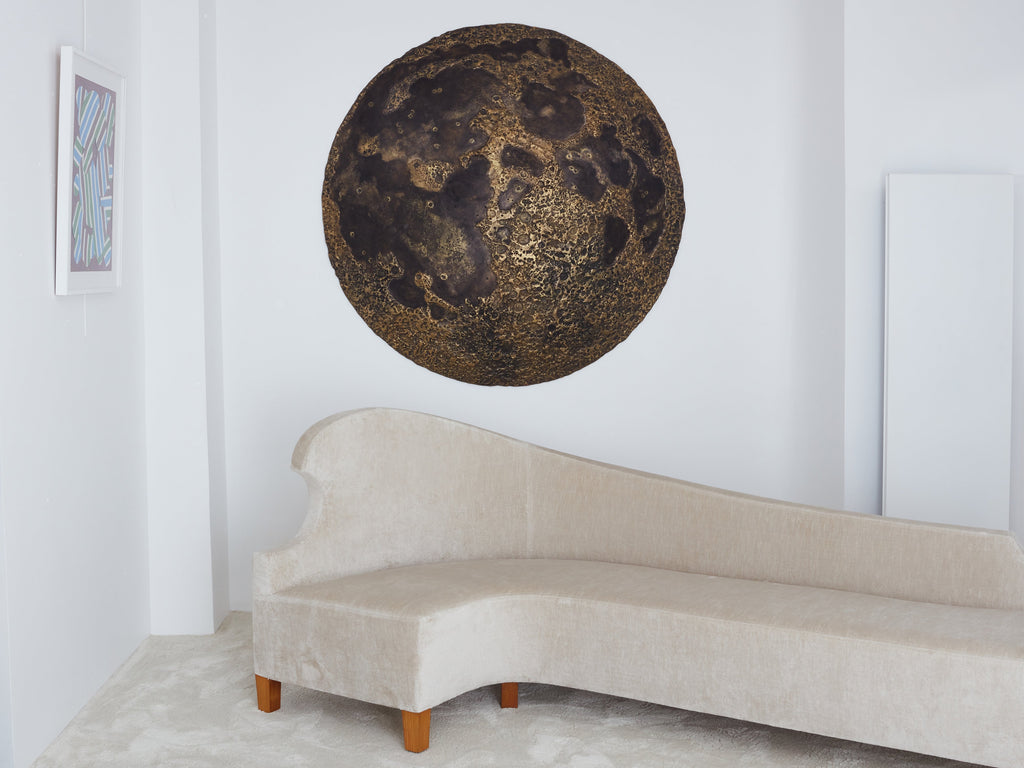 Michel Pichard bronze resin full moon wall mounted sculpture 2017
