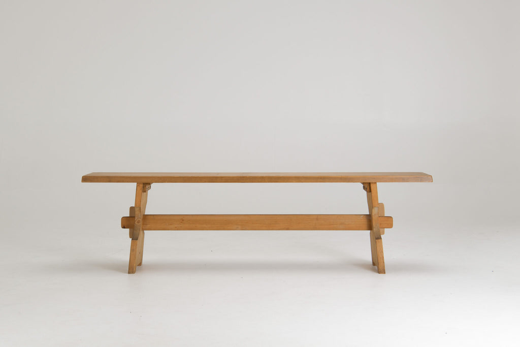A pair of Mid-Century Brutalist Pine Benches