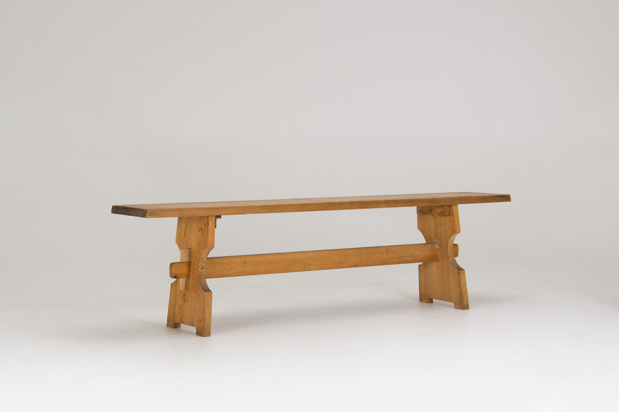 A pair of Mid-Century Brutalist Pine Benches