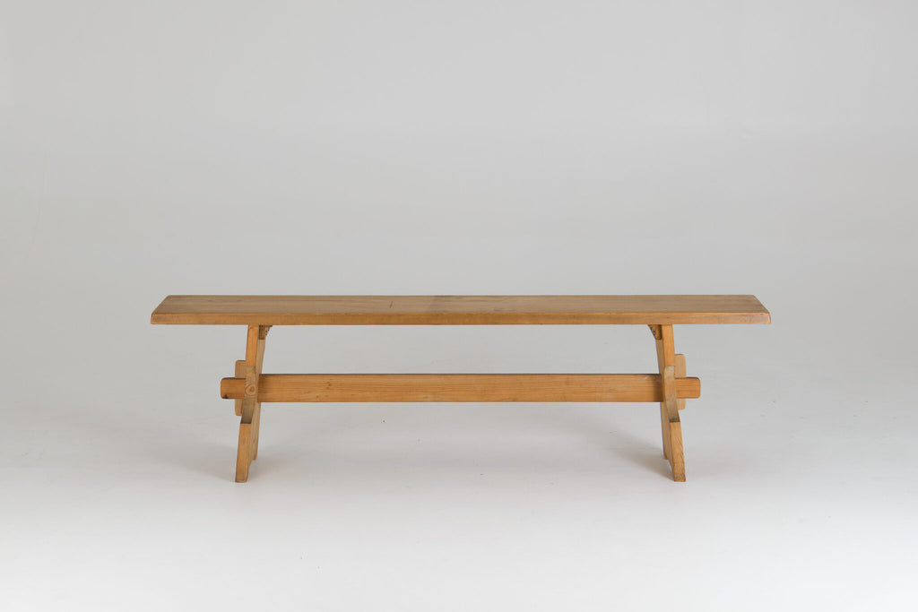 A pair of Mid-Century Brutalist Pine Benches