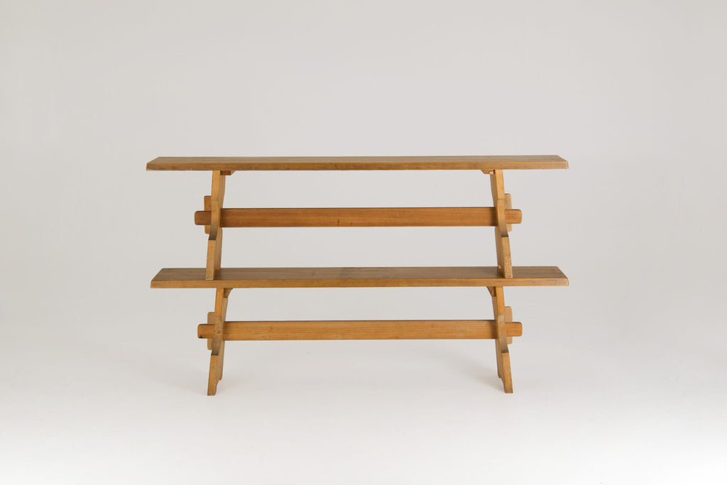 A pair of Mid-Century Brutalist Pine Benches