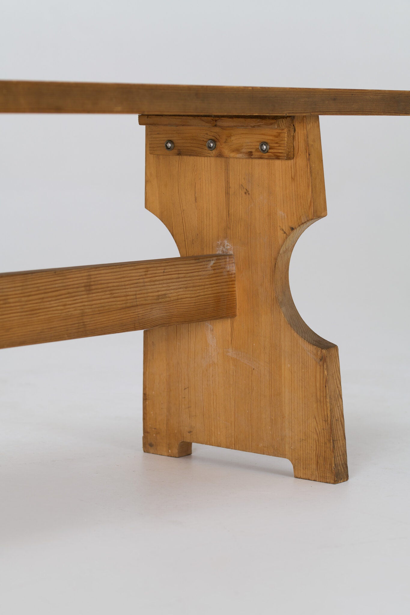 A pair of Mid-Century Brutalist Pine Benches