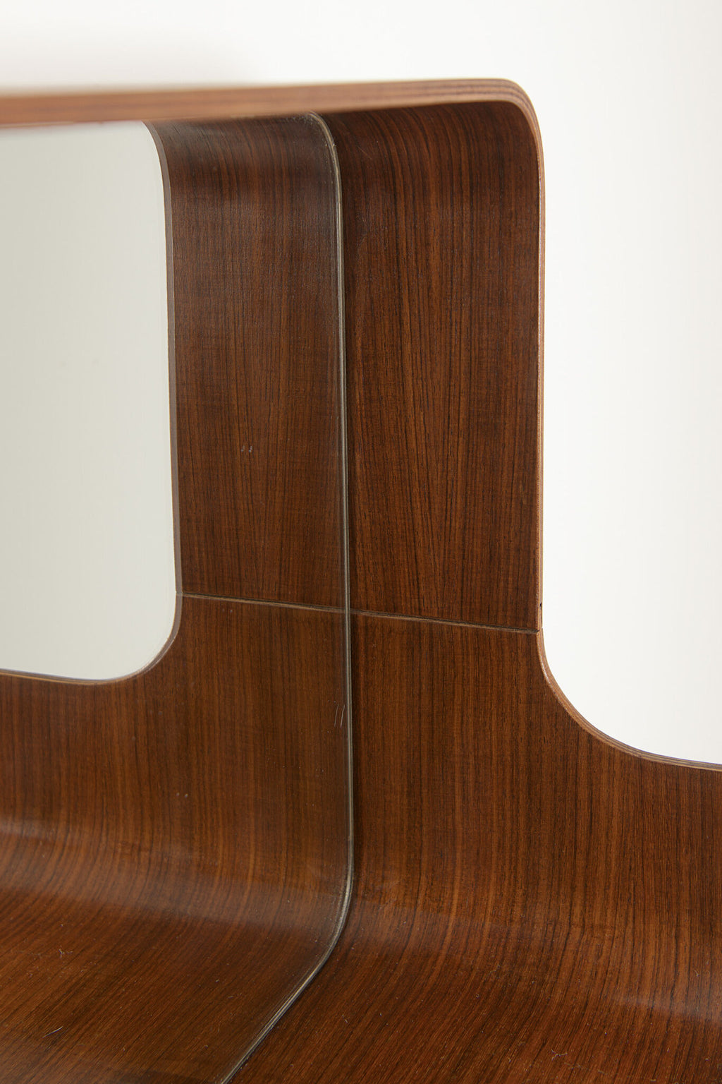 Mid-century wall mirror with shelf