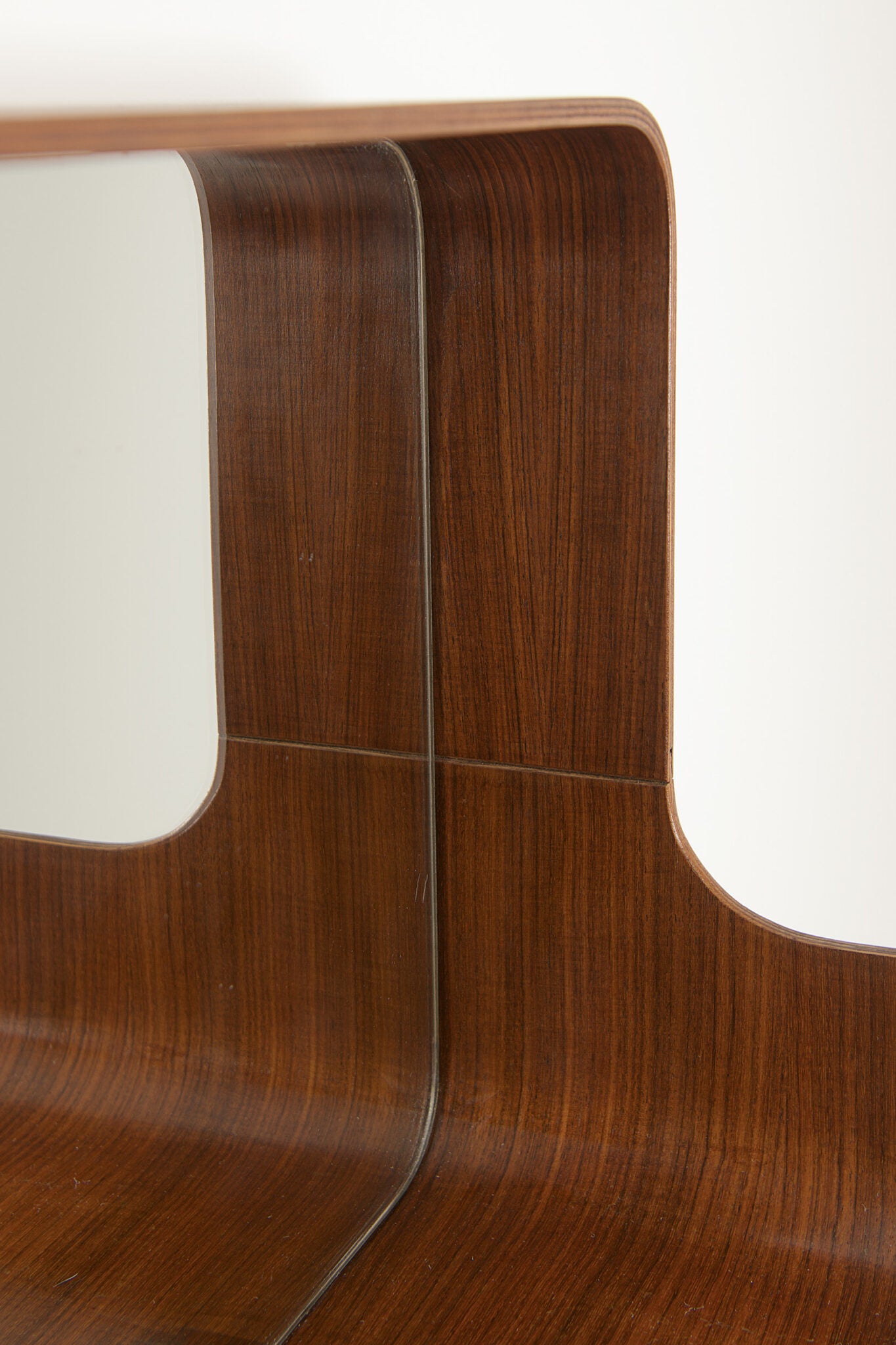 Mid-century wall mirror with shelf