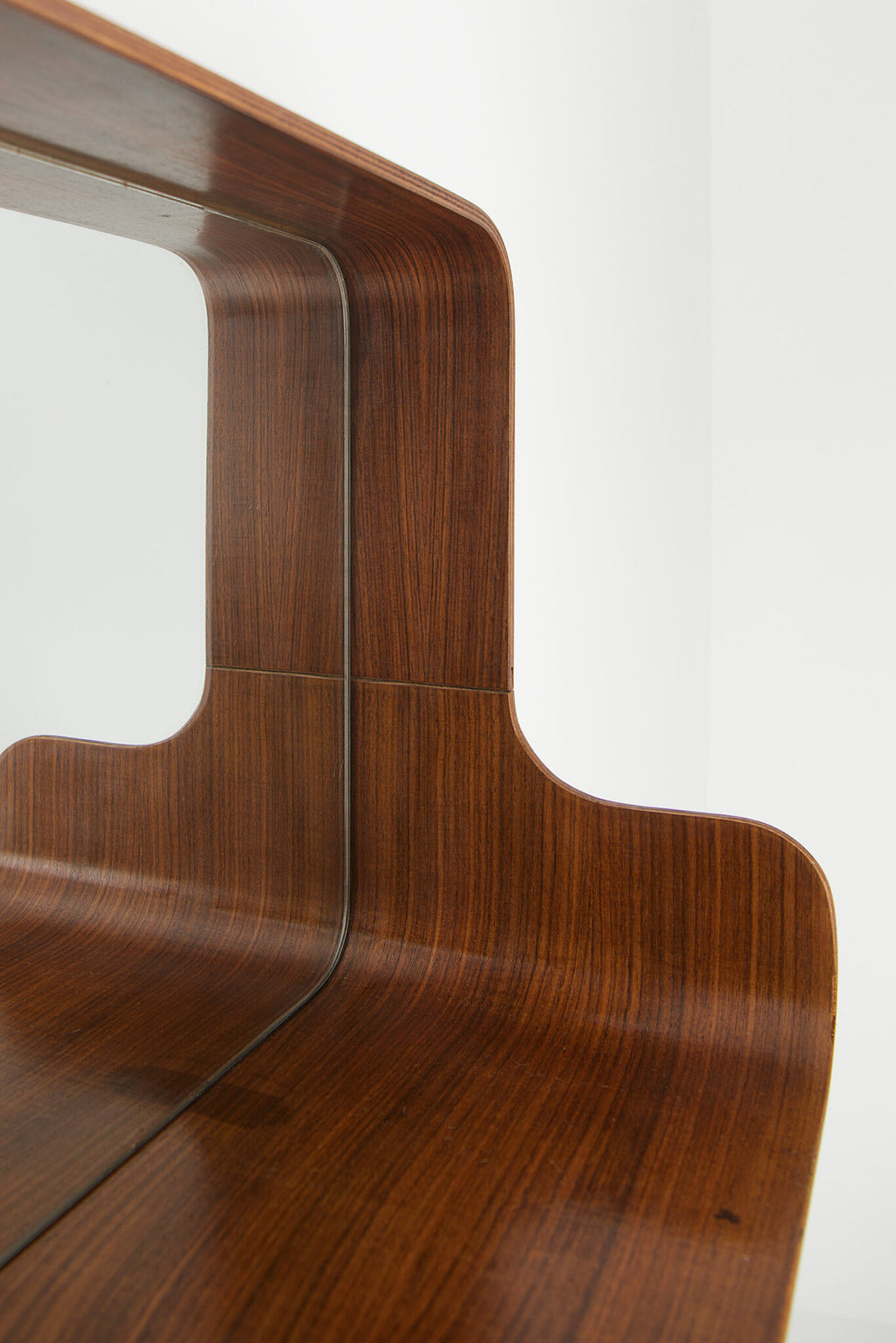 Mid-century wall mirror with shelf