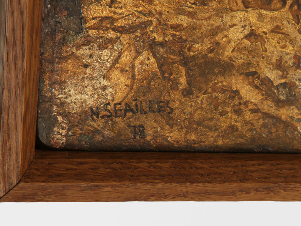 Nicolas Seailles large two lacquered panels framed 1978