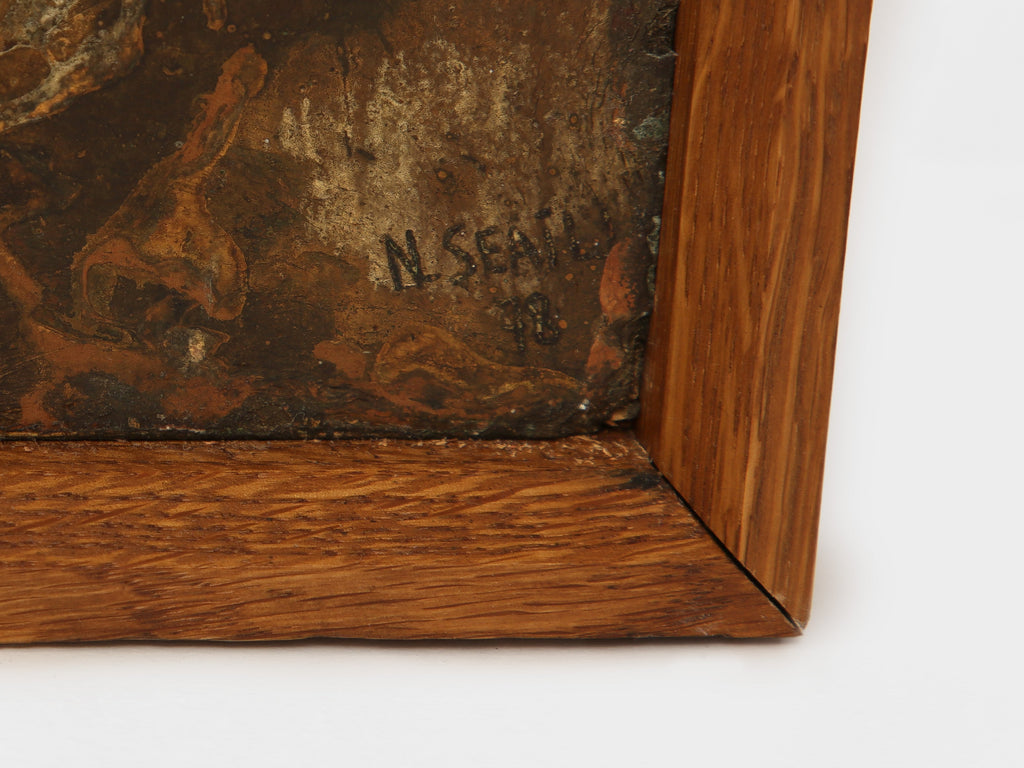 Nicolas Seailles large two lacquered panels framed 1978