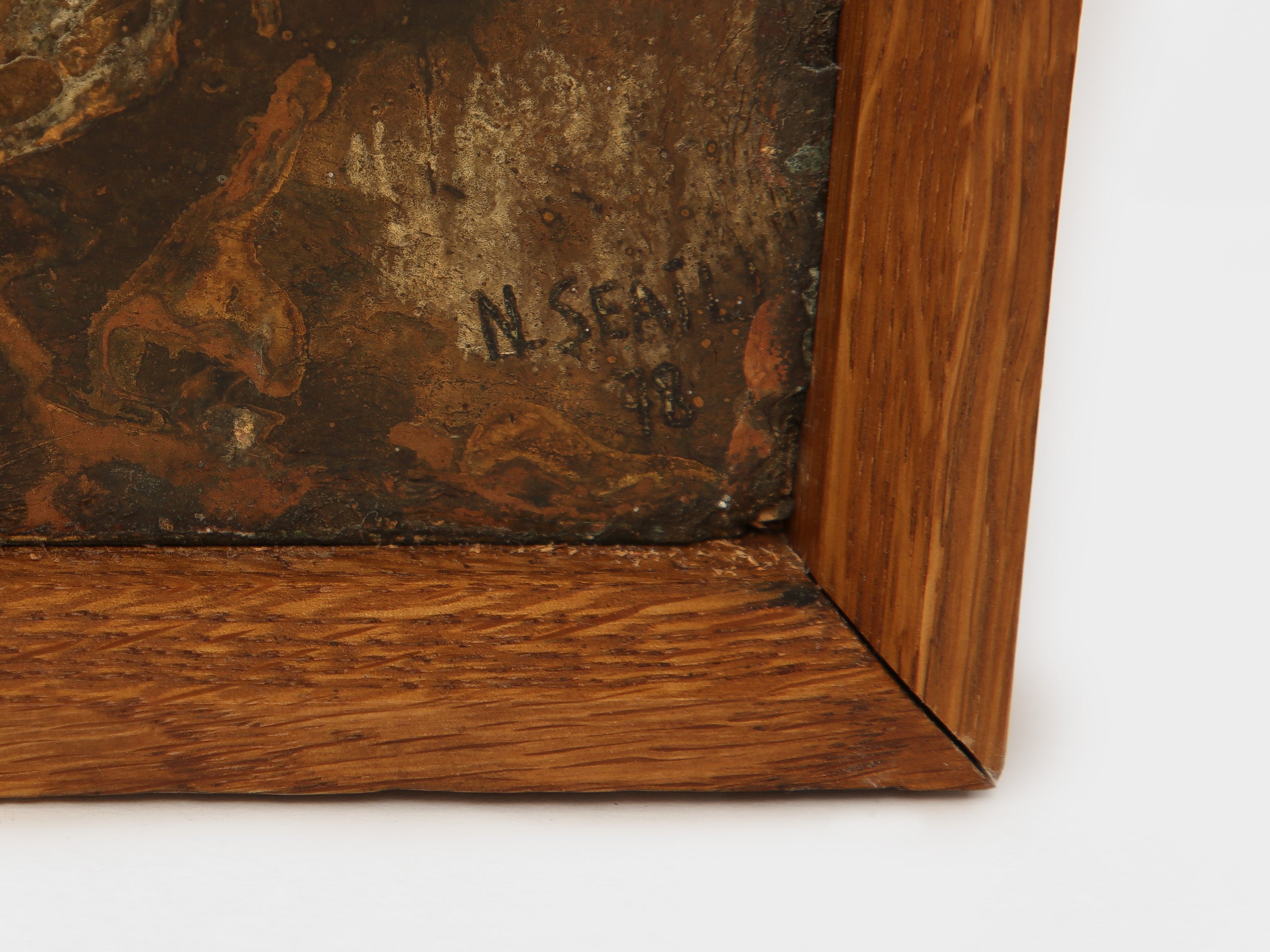 Nicolas Seailles large two lacquered panels framed 1978