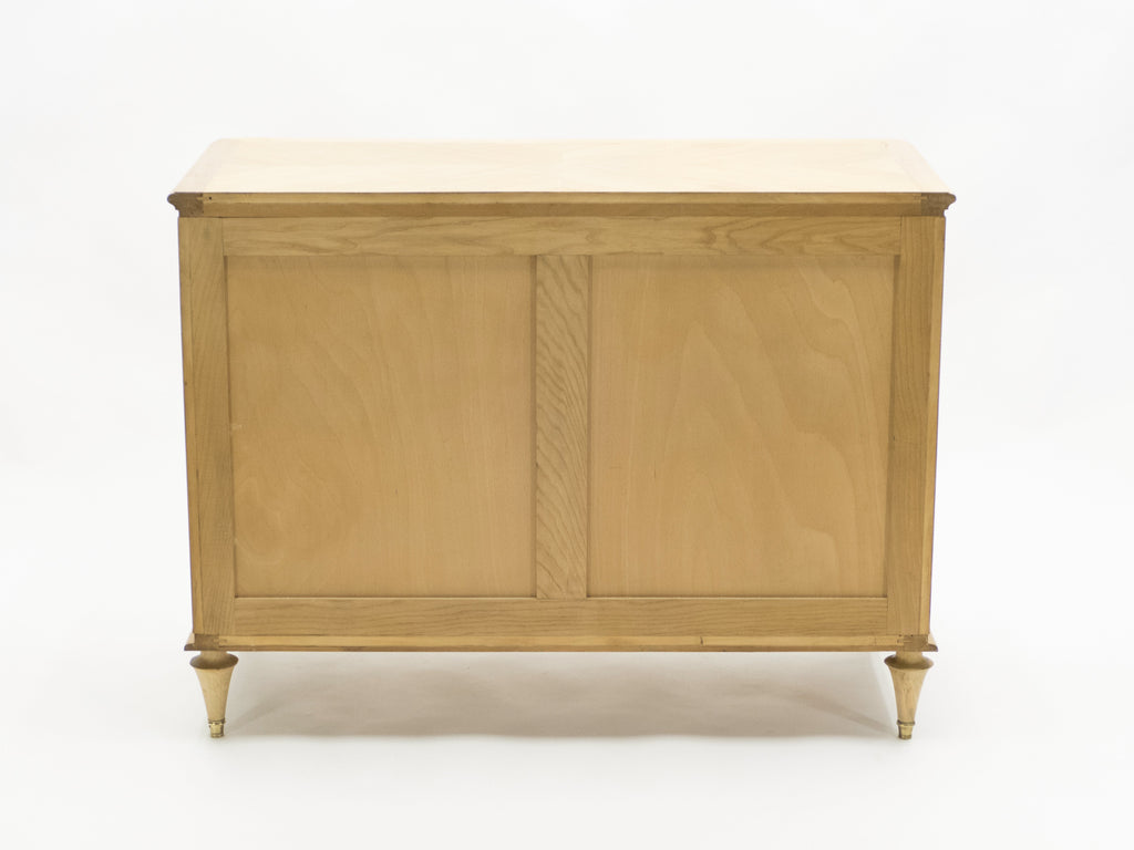 French Mid-century birch cherry wood and brass commode 1960s