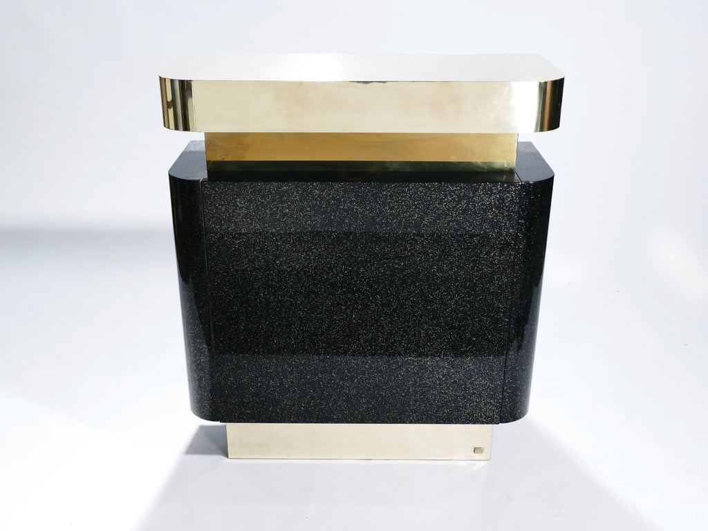 Rare lacquer and brass bar J.C. Mahey 1970’s