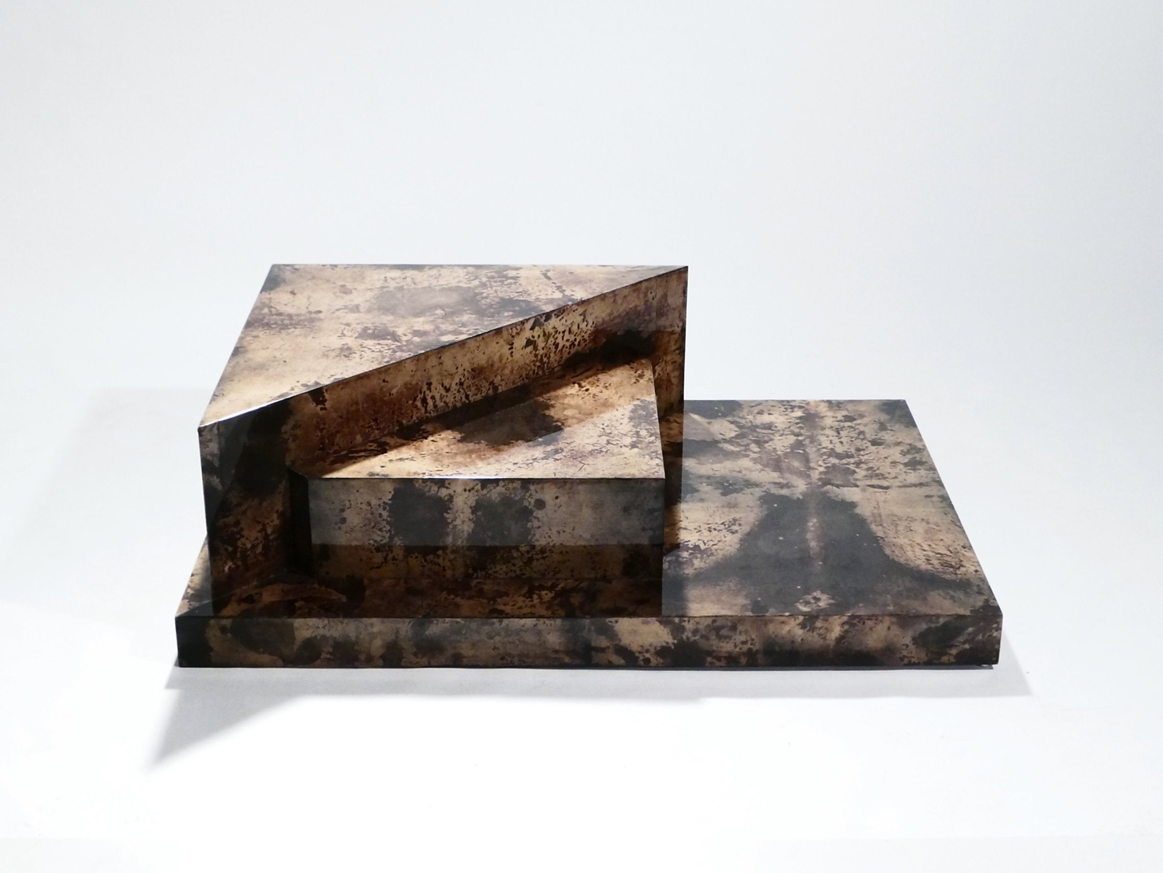 Rare goatskin parchment coffee table by Aldo Tura 1960's