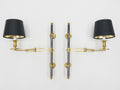 Pair of Maison Jansen metal brass Retractable wing Sconces 1960s