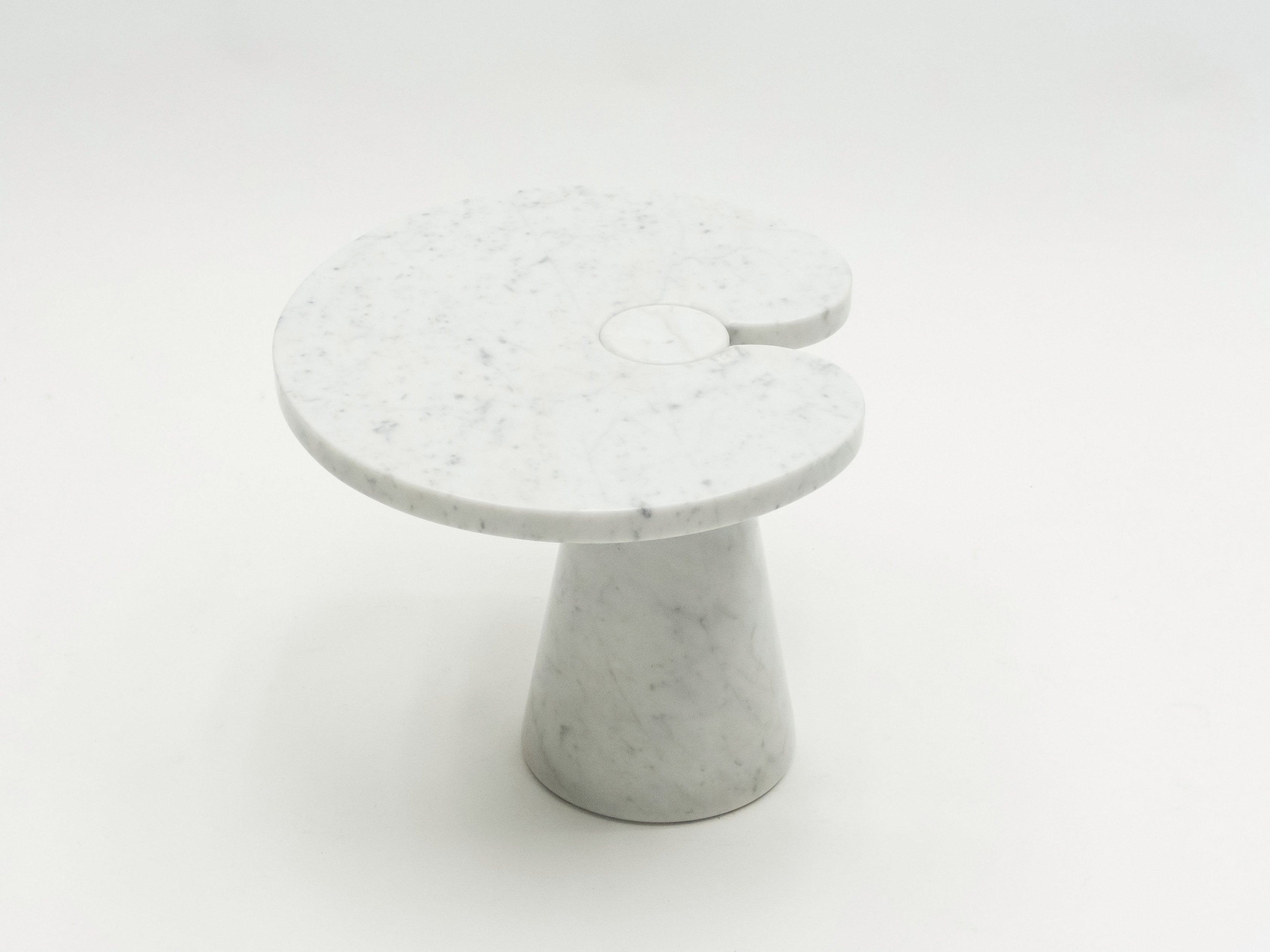 Original Angelo Magiarotti marble side table Eros Series Italy 1970s