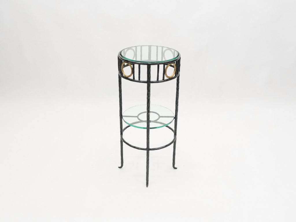 Rare signed gilded wrought iron gueridon table by Garouste & Bonetti 1995