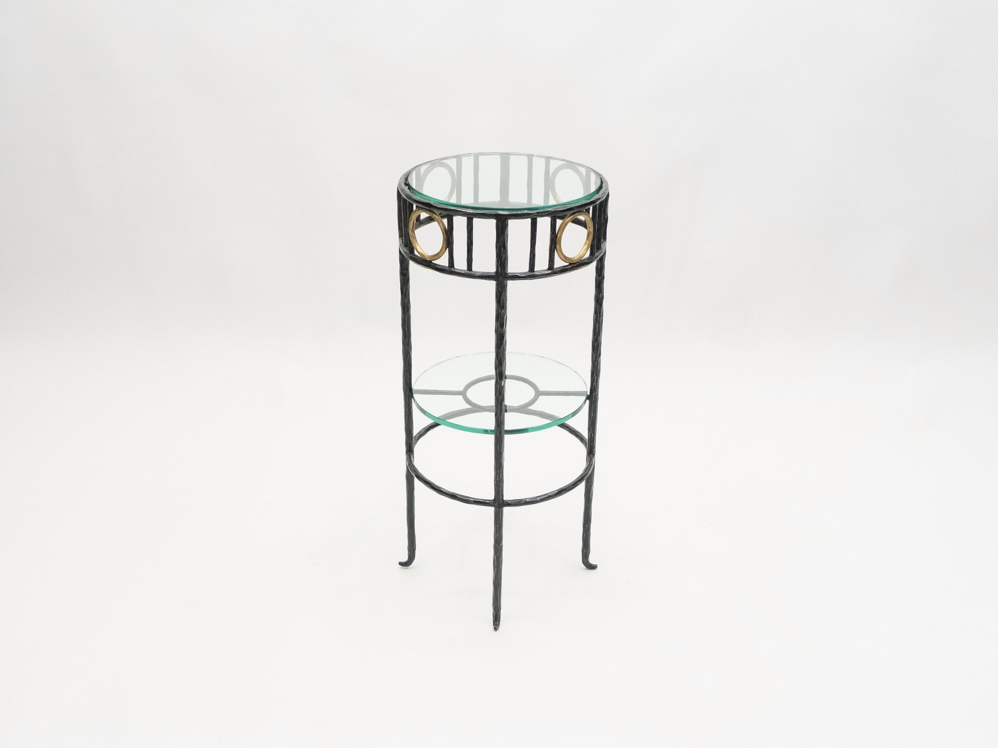Rare signed gilded wrought iron gueridon table by Garouste & Bonetti 1995