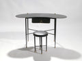 French Jacques Adnet leather desk vanity with stool 1940s
