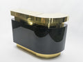 Unique French Hollywood Regency lacquer brass bar cabinet J.C. Mahey 1970s