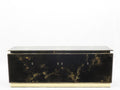 Rare golden lacquer and brass Maison Jansen sideboard 1970s