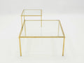 Roger Thibier gilt wrought iron glass coffee end table 1960s