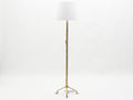 Mid-century Roger Thibier gilt wrought iron gold leaf floor lamp 1960s