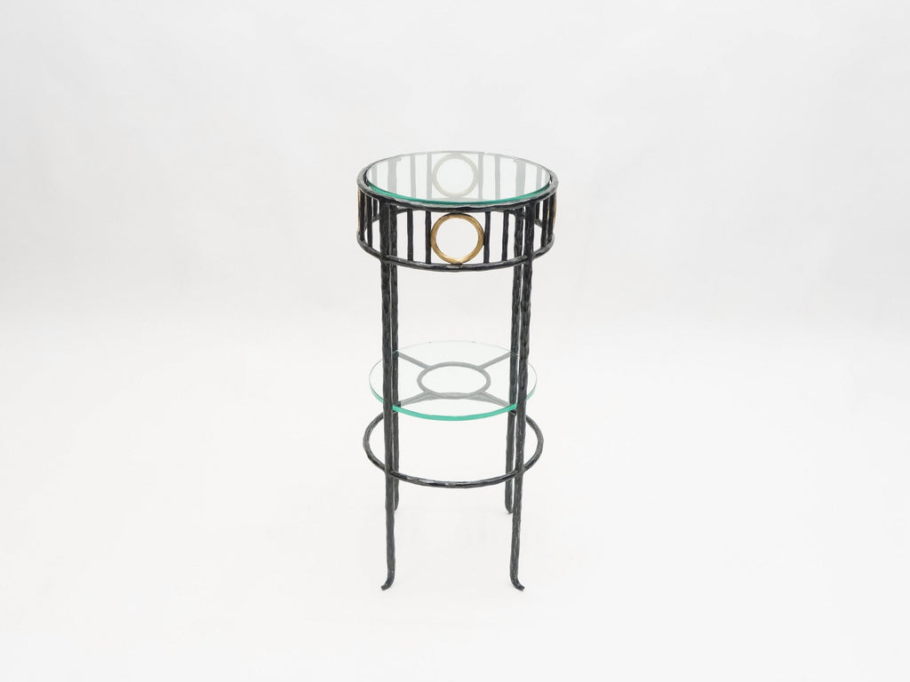 Rare signed gilded wrought iron gueridon table by Garouste & Bonetti 1995