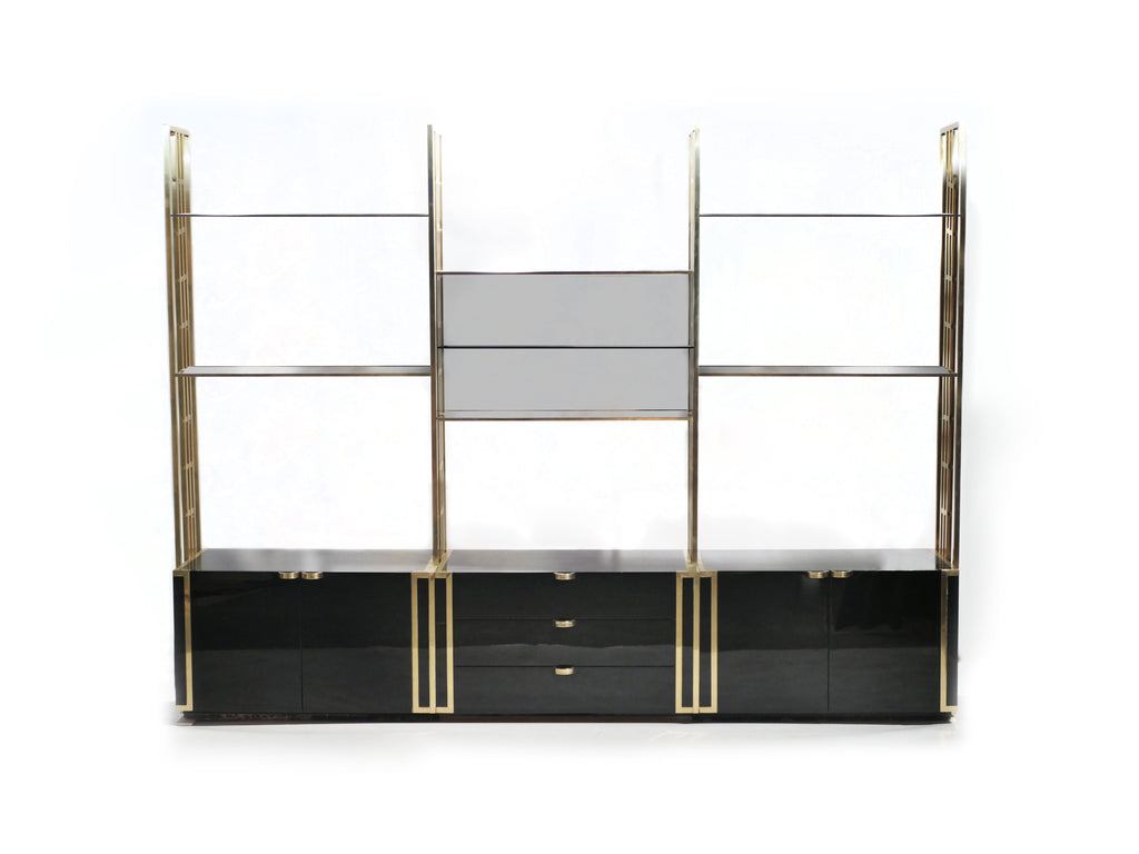 Rare Kim Moltzer French Lacquer and brass shelves 1970s