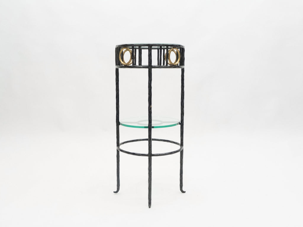 Rare signed gilded wrought iron gueridon table by Garouste & Bonetti 1995