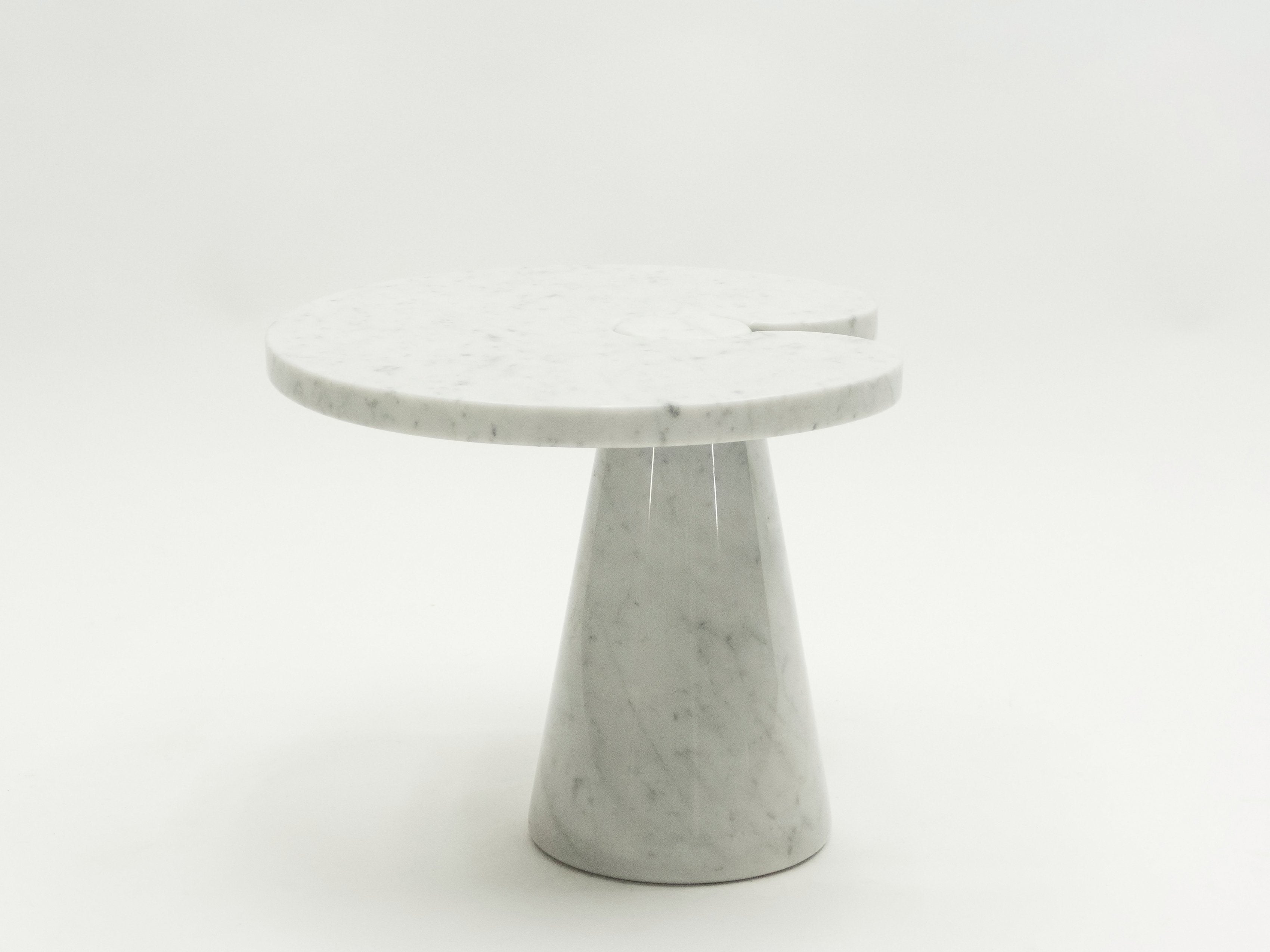 Original Angelo Magiarotti marble side table Eros Series Italy 1970s