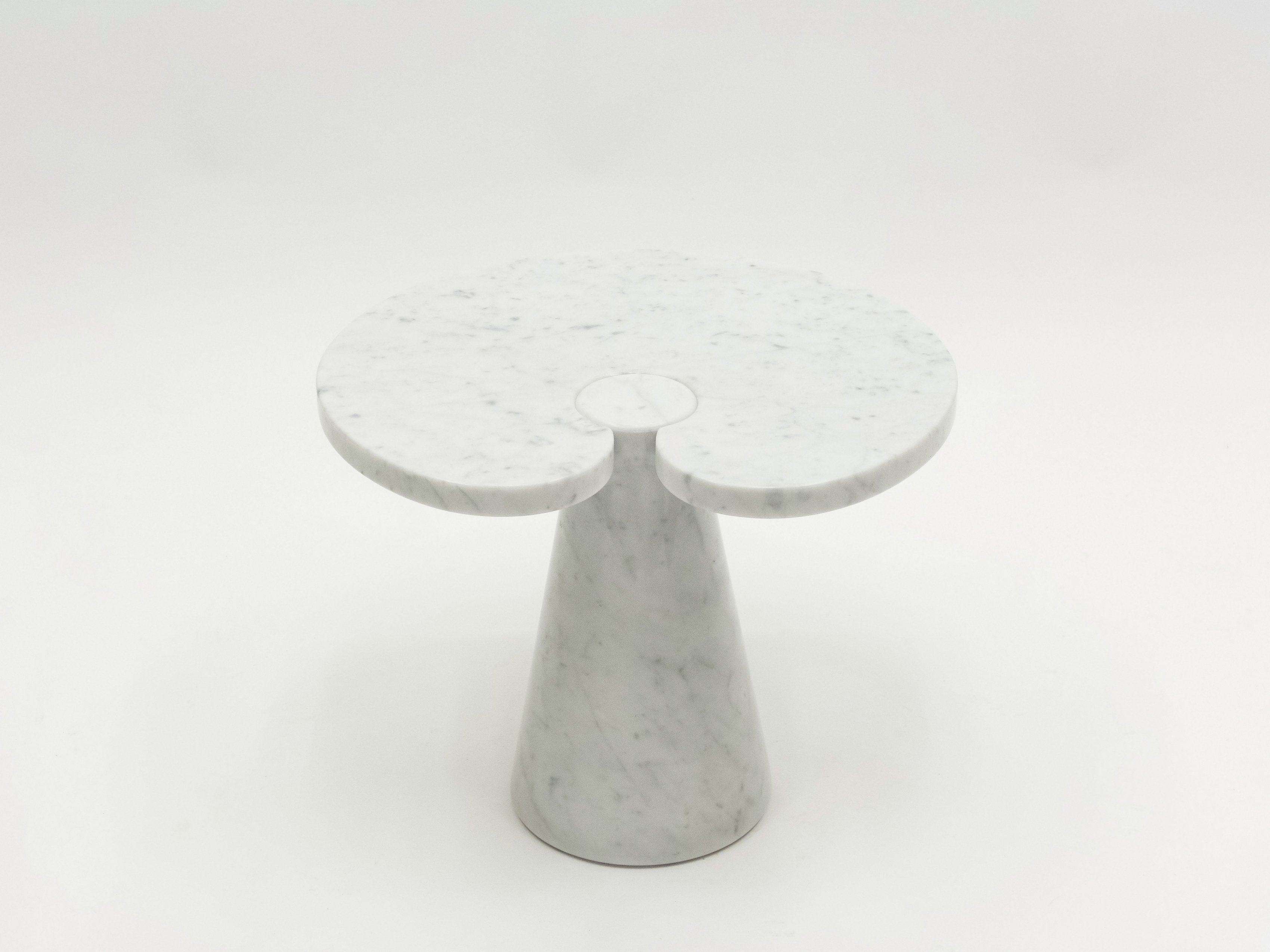Original Angelo Magiarotti marble side table Eros Series Italy 1970s