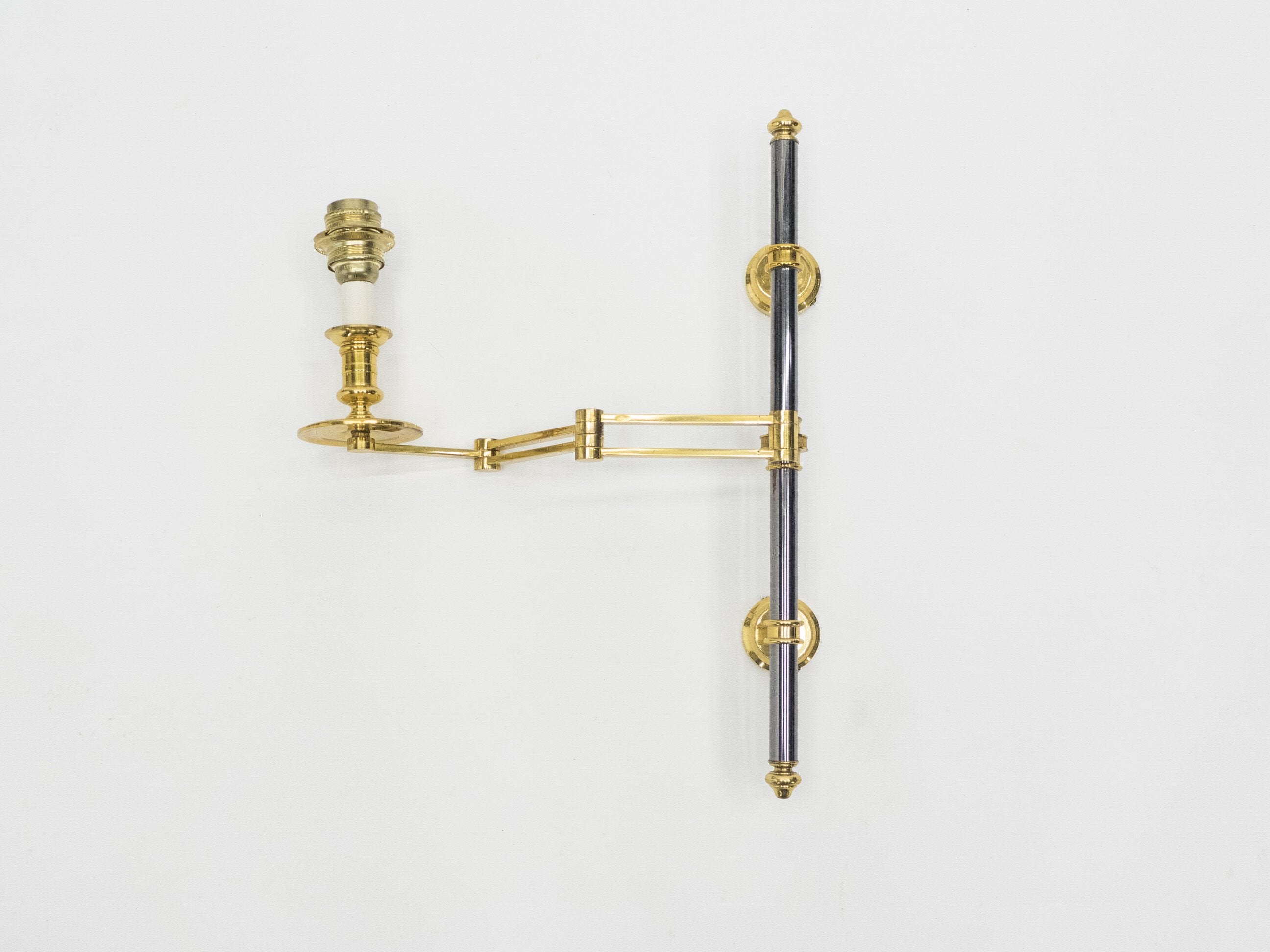 Pair of Maison Jansen metal brass Retractable wing Sconces 1960s