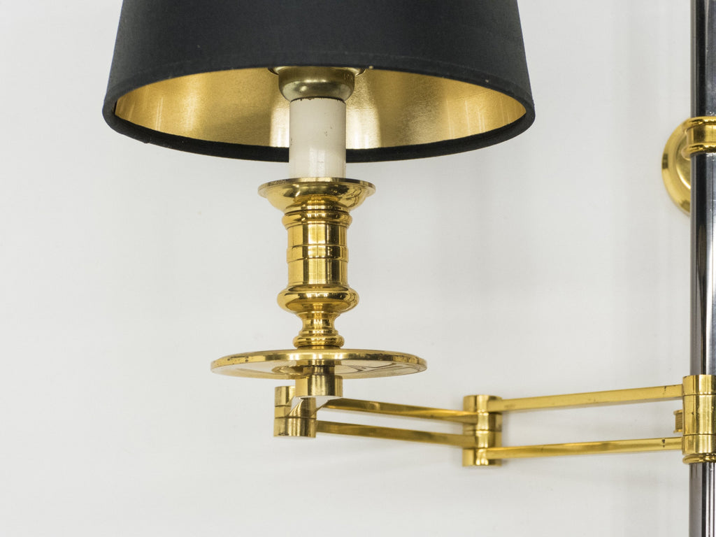 Pair of Maison Jansen metal brass Retractable wing Sconces 1960s