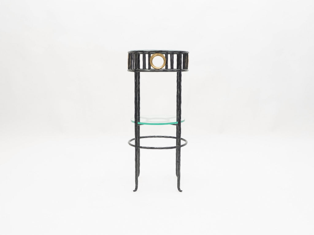 Rare signed gilded wrought iron gueridon table by Garouste & Bonetti 1995