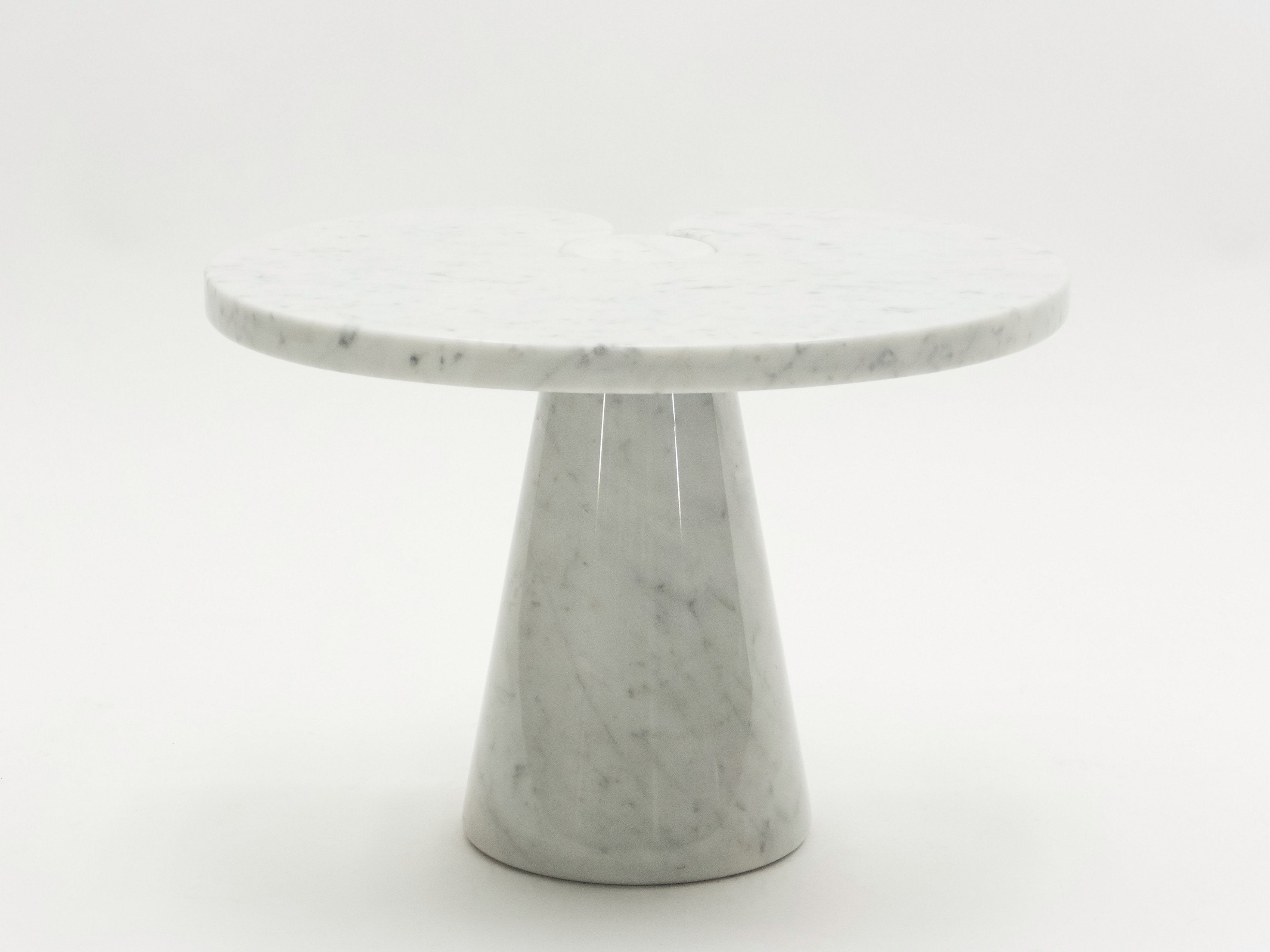 Original Angelo Magiarotti marble side table Eros Series Italy 1970s