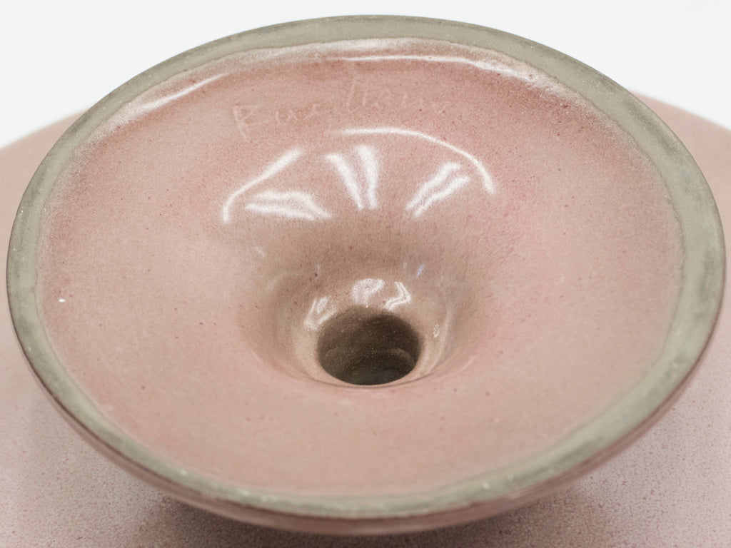 Signed French Jacques et Dani Ruelland Ceramic cup in Pale Rose 1960